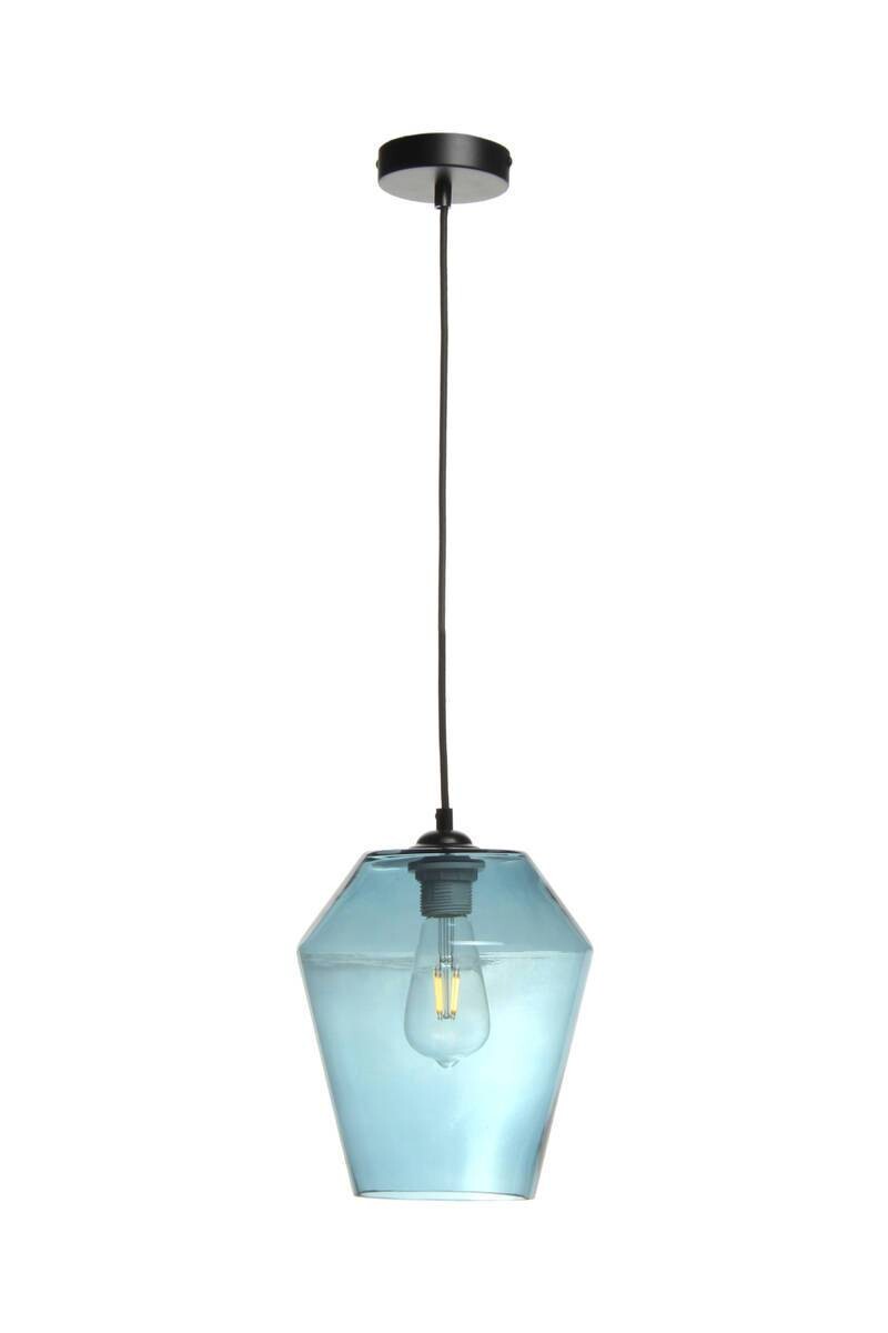 Kayoom Pendelleuchte Planta blau Glas B/H/L: ca. 21x30x21 cm E27 1 Brennstellen
