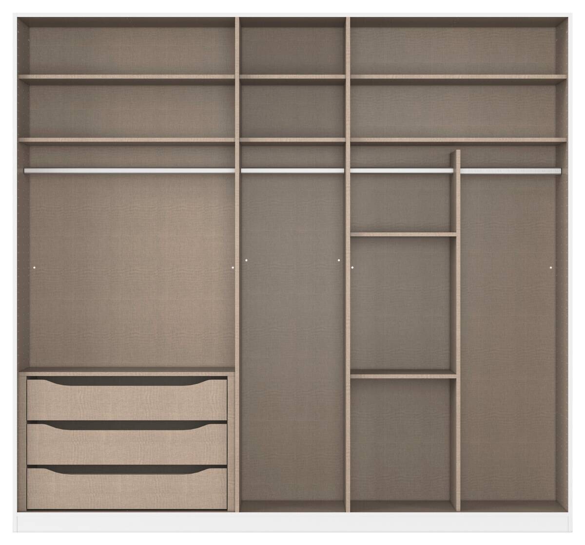 Kleiderschrank Alabama grau B/H/T: ca. 225x210x54 cm