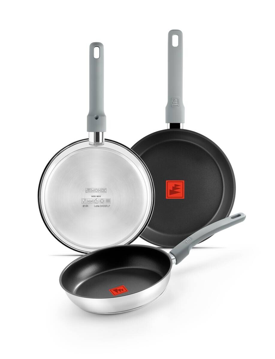 Monix Pfannenset Elite silber Edelstahl 3 tlg.