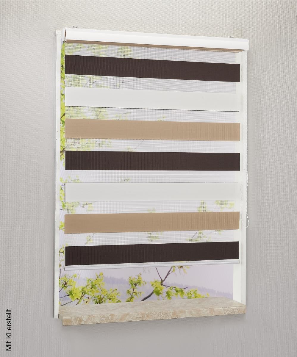 Boviva Doppelrollo mit Blende weiß B/L: ca. 80x160 cm