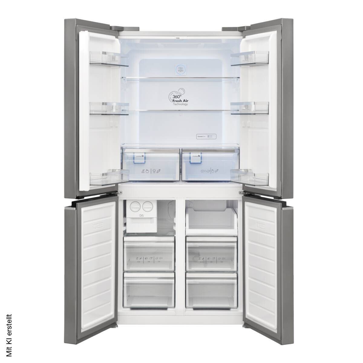 Vestel French-Door Kühl-/Gefrierkombination FD56021 EX Inox B/H/T: ca. 84x179x69 cm