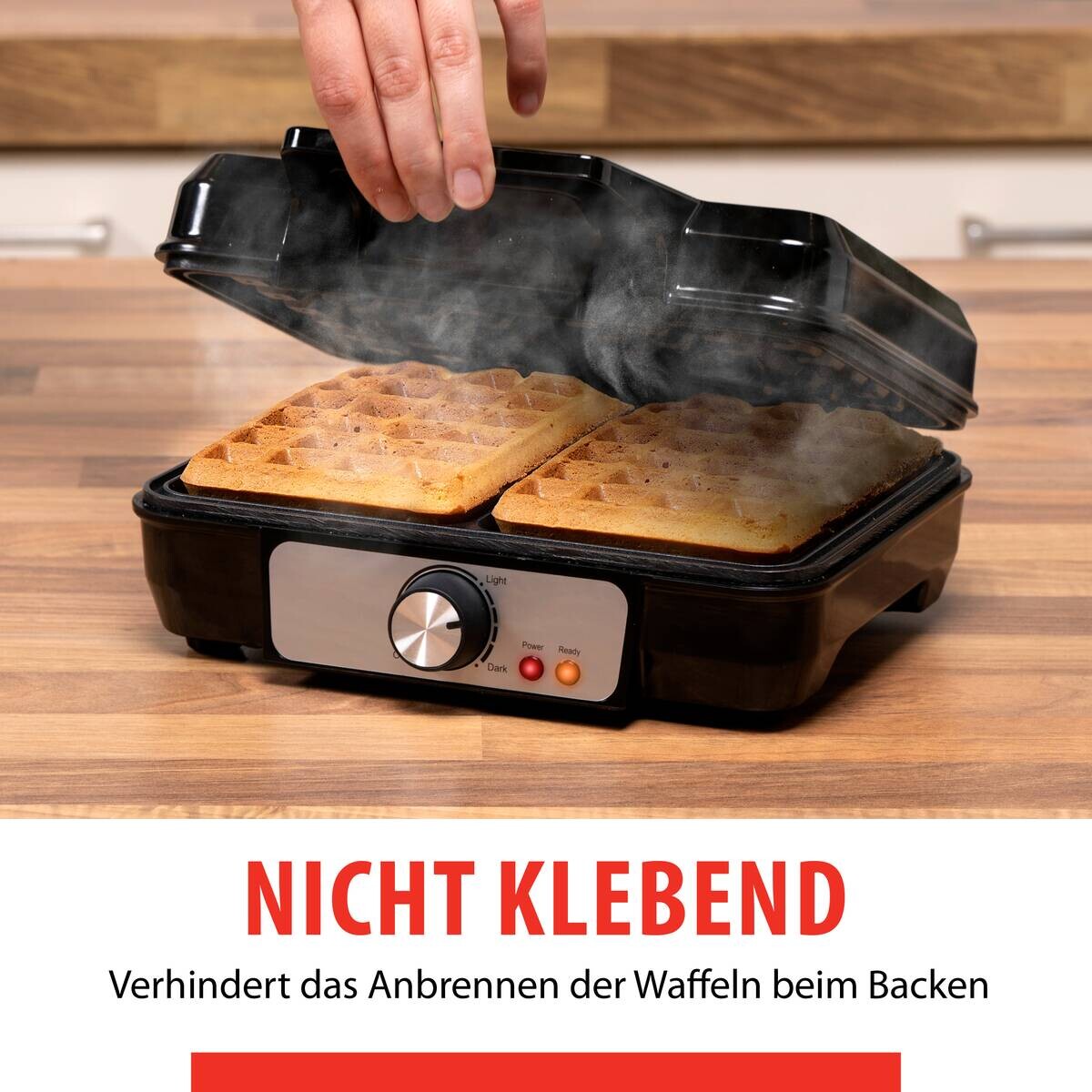 alpina Waffelautomat schwarz Alu B/H/L: ca. 24x10x24 cm