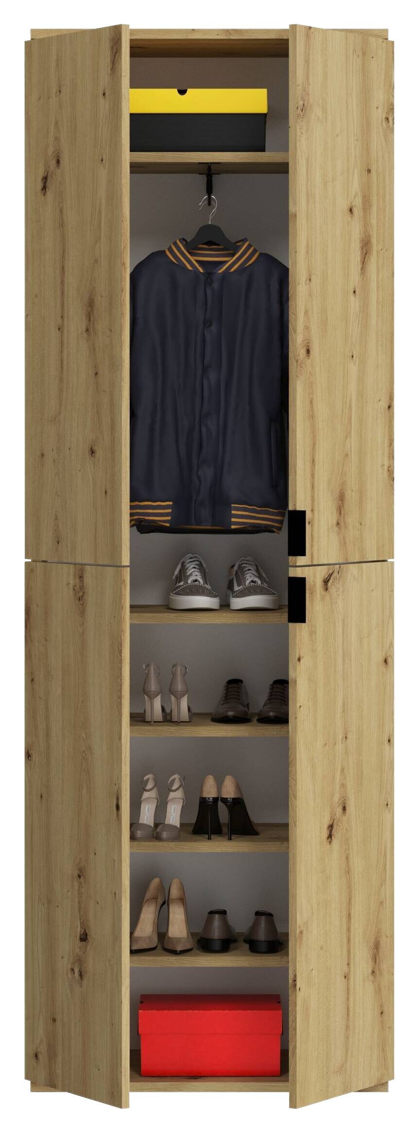 Garderobe PROJEKT Eiche Artisan Nachbildung Spiegel B/H/T: ca. 243x193x34 cm