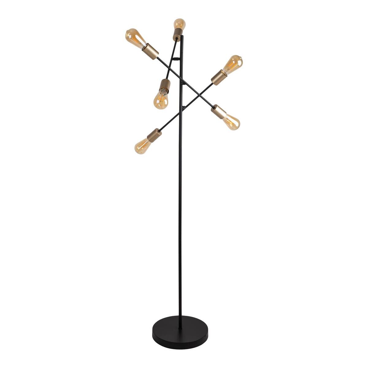 Näve Leuchten Stehlampe schwarz Metall B/H/T/D: ca. 49x150x49x49 cm E27 6 Brennstellen