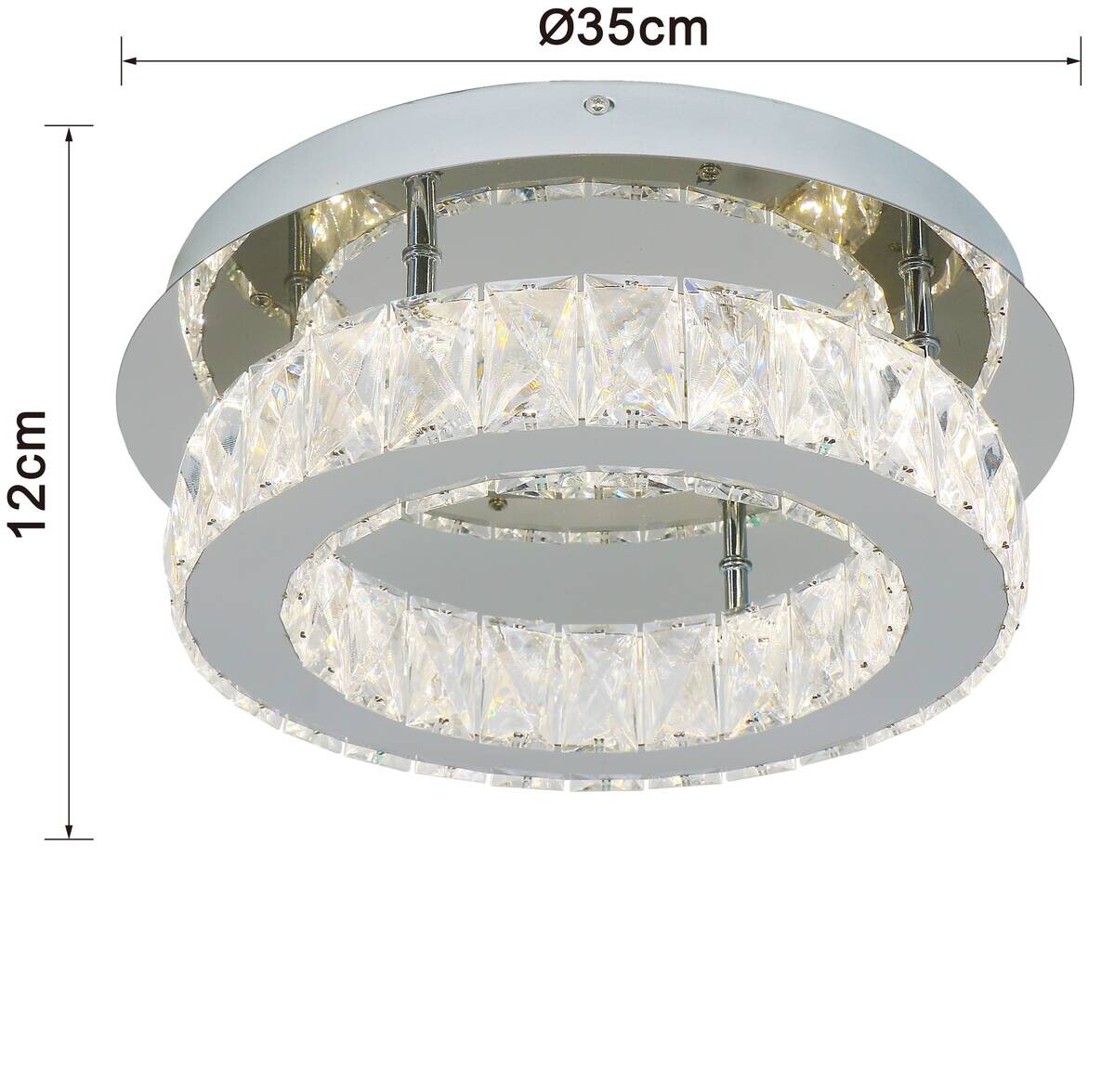 POCOline LED-Deckenleuchte Hanna Acryl Metall B/H/L: ca. 35x12x35 cm