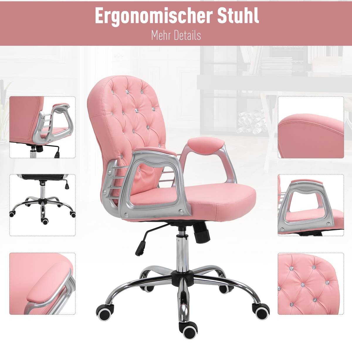 Drehstuhl 921-169V01PK rosa