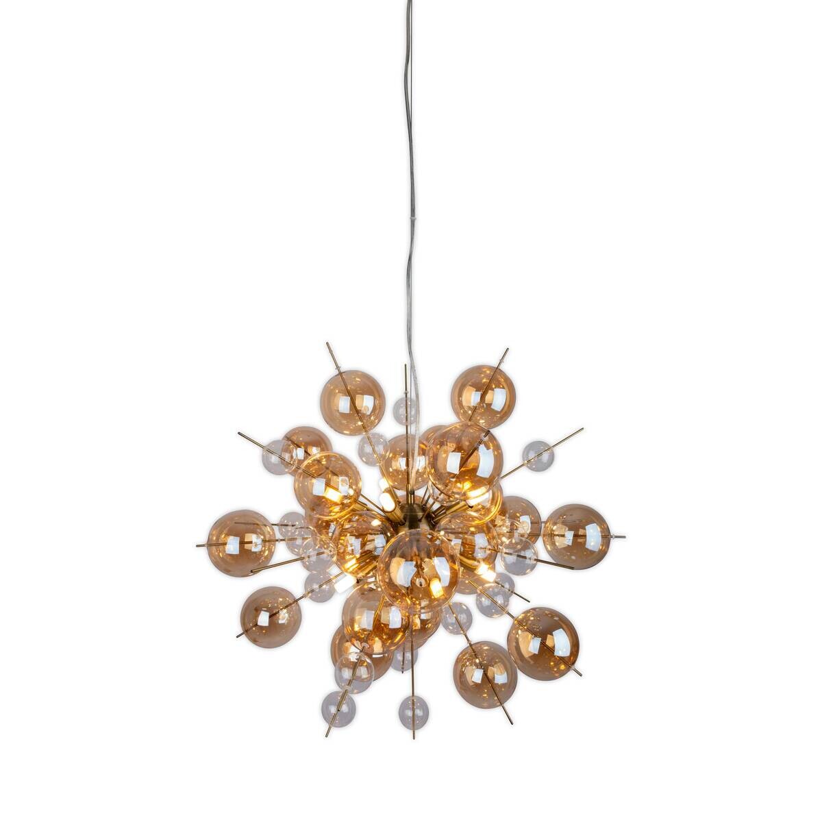 Näve Leuchten Pendelleuchte amber Glas Metall B/H/T/D: ca. 65x150x65x65 cm G9 10 Brennstellen