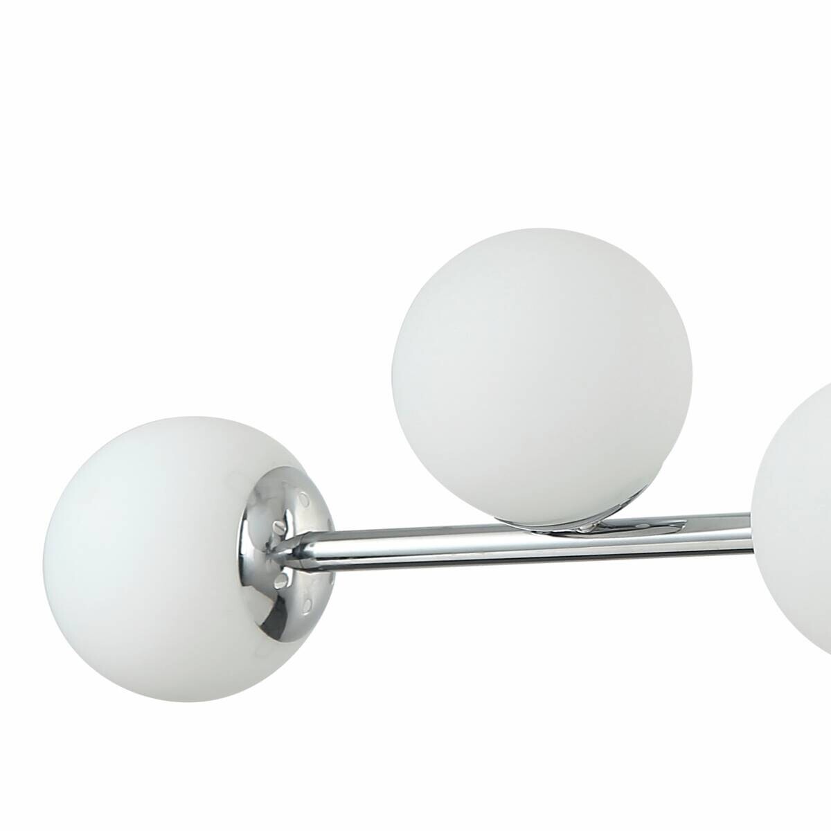 Lamkur Hängeleuchte Maddie Chrom Glas Stahl B/H/L: ca. 111x40x96 cm E14 6 Brennstellen