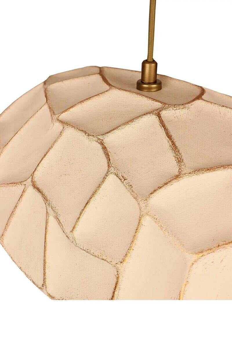 Opviq Pendelleuchte beige gold Beton Metall B/H/T/L/D: ca. 37x65x37x37x37 cm E27 1 Brennstellen