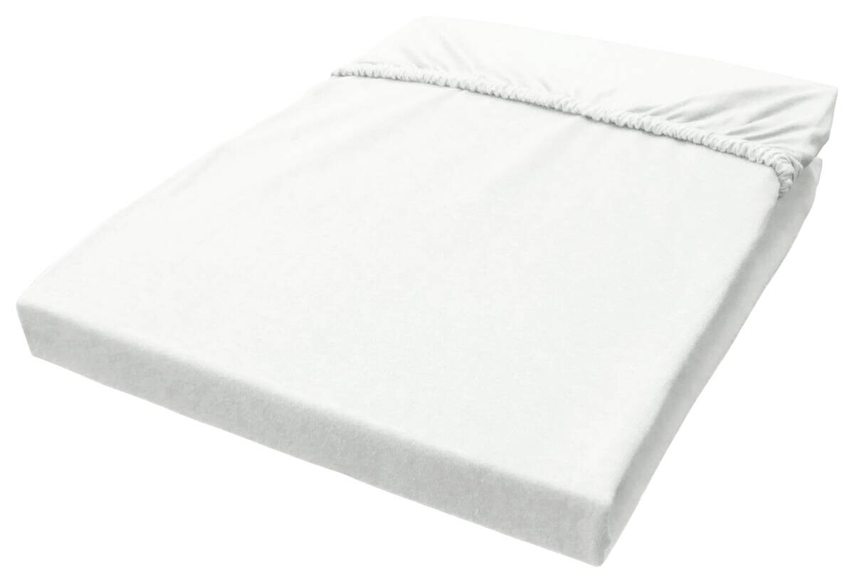 Jersey Spannbetttuch weiß Baumwolle B/H/L: ca. 150x28x200 cm