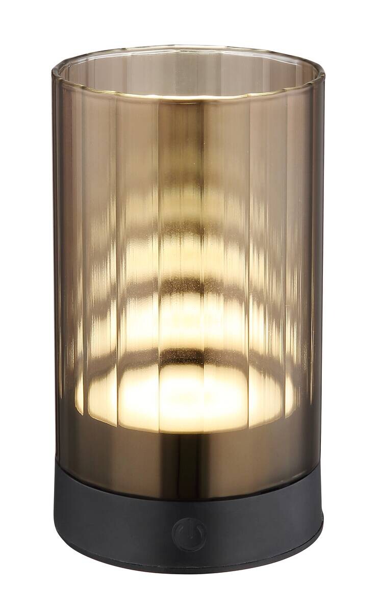 GLOBO LED-Tischleuchte braun schwarz Glas H/D: ca. 14x8 cm
