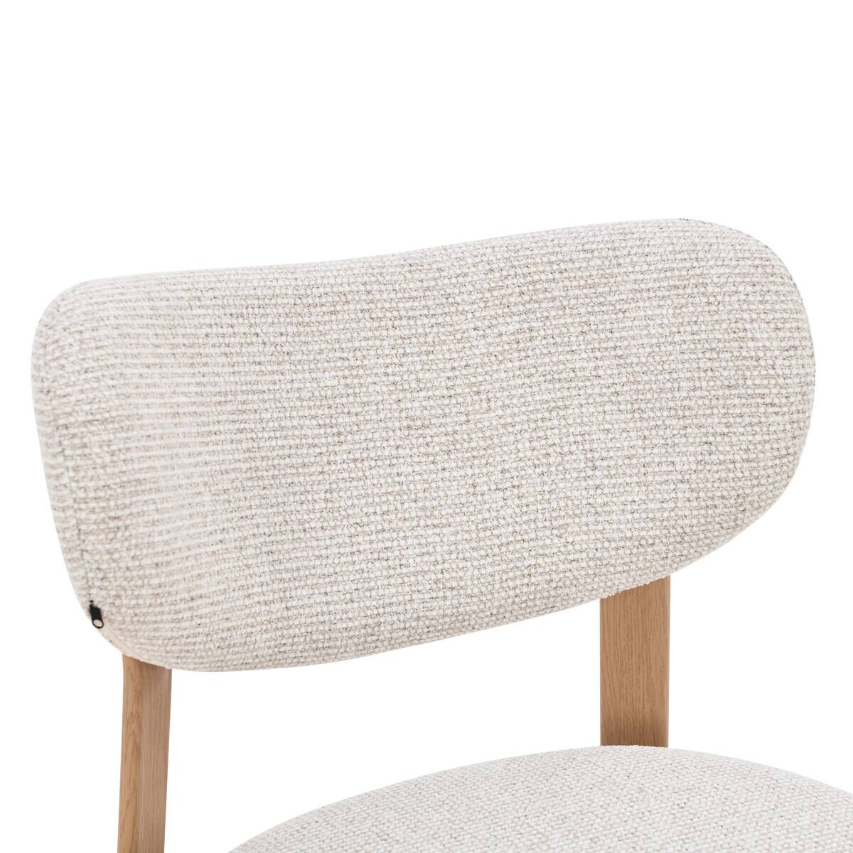 Stuhl Mila beige Webstoff B/H/T: ca. 50x81,5x60 cm