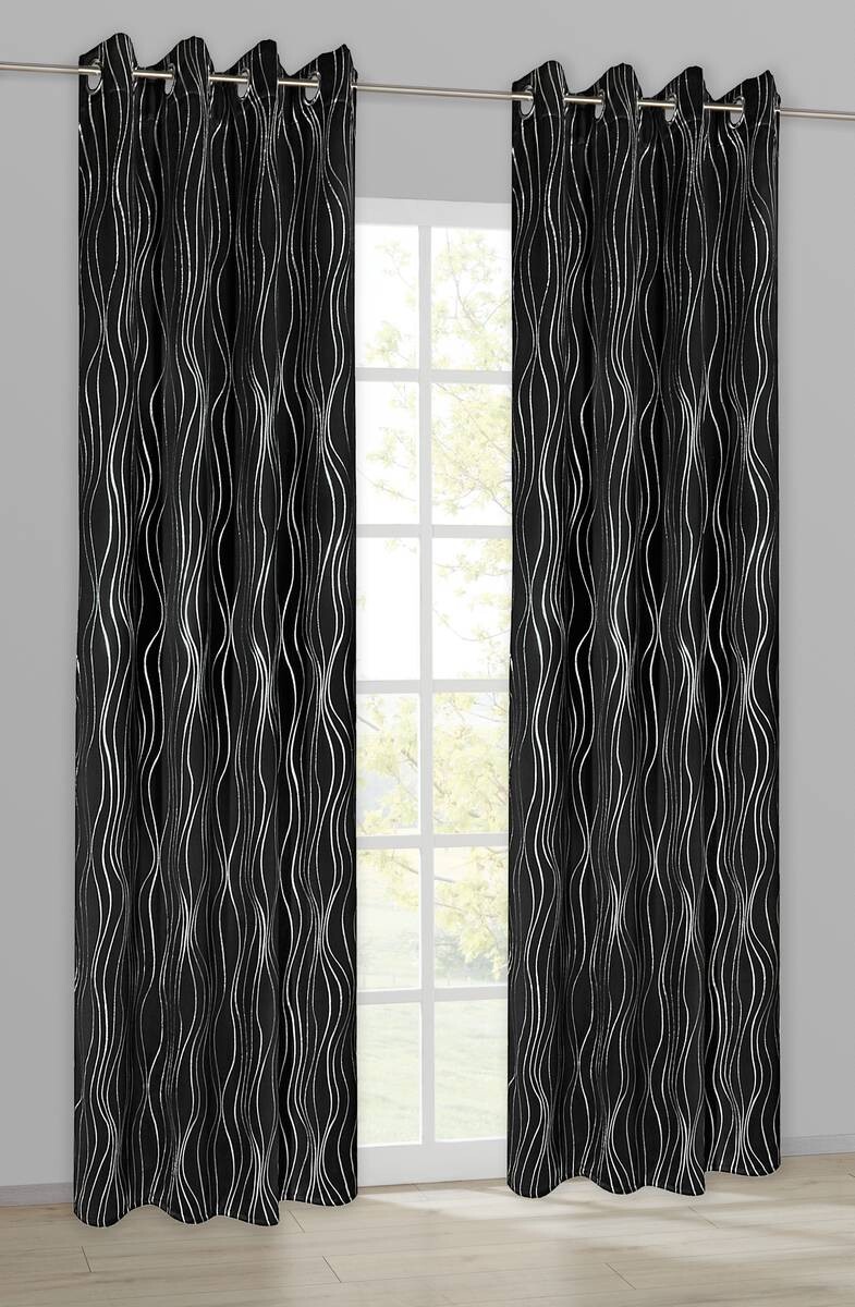 Verdunklungsvorhang Monaco schwarz B/L: ca. 135x245 cm