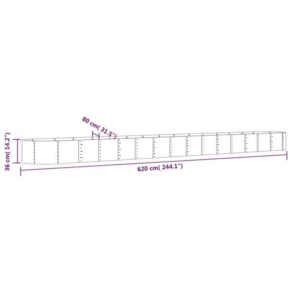 Hochbeet grau Stahl B/H/L: ca. 620x36x620 cm