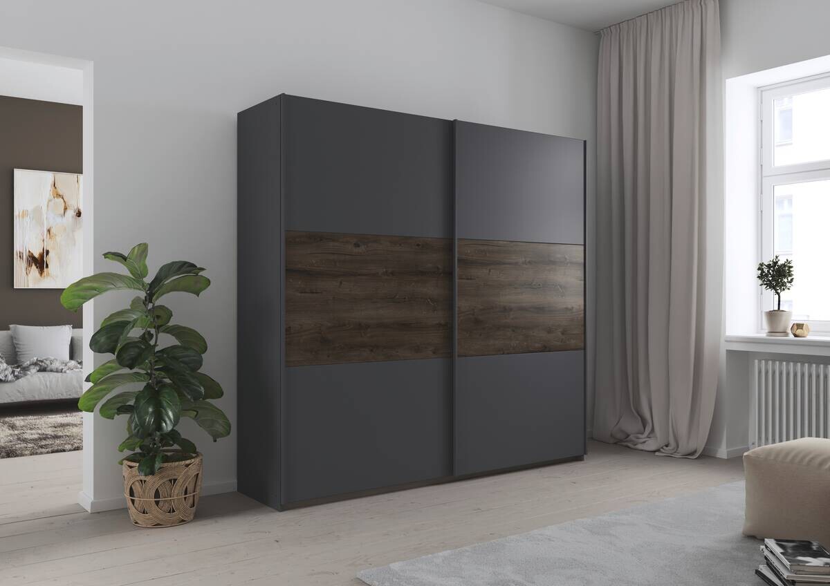 Schwebetürenschrank Marbella grau B/H/T: ca. 218x210x59 cm