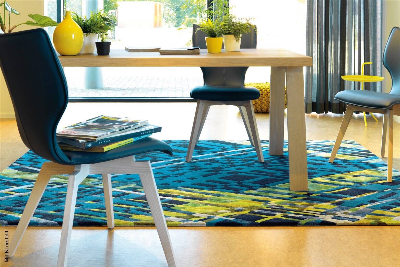 Arte Espina Kurzflorteppich Diamond 8050 blau B/L: ca. 120x180 cm