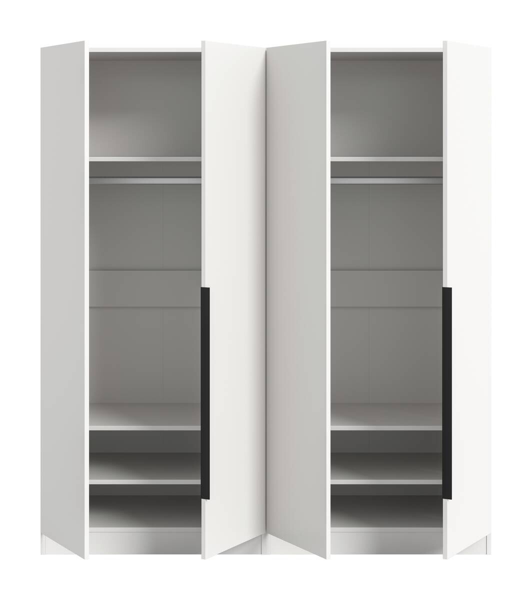 Kleiderschrank KOPENHAGEN weiß B/H/T: ca. 160x181x52 cm