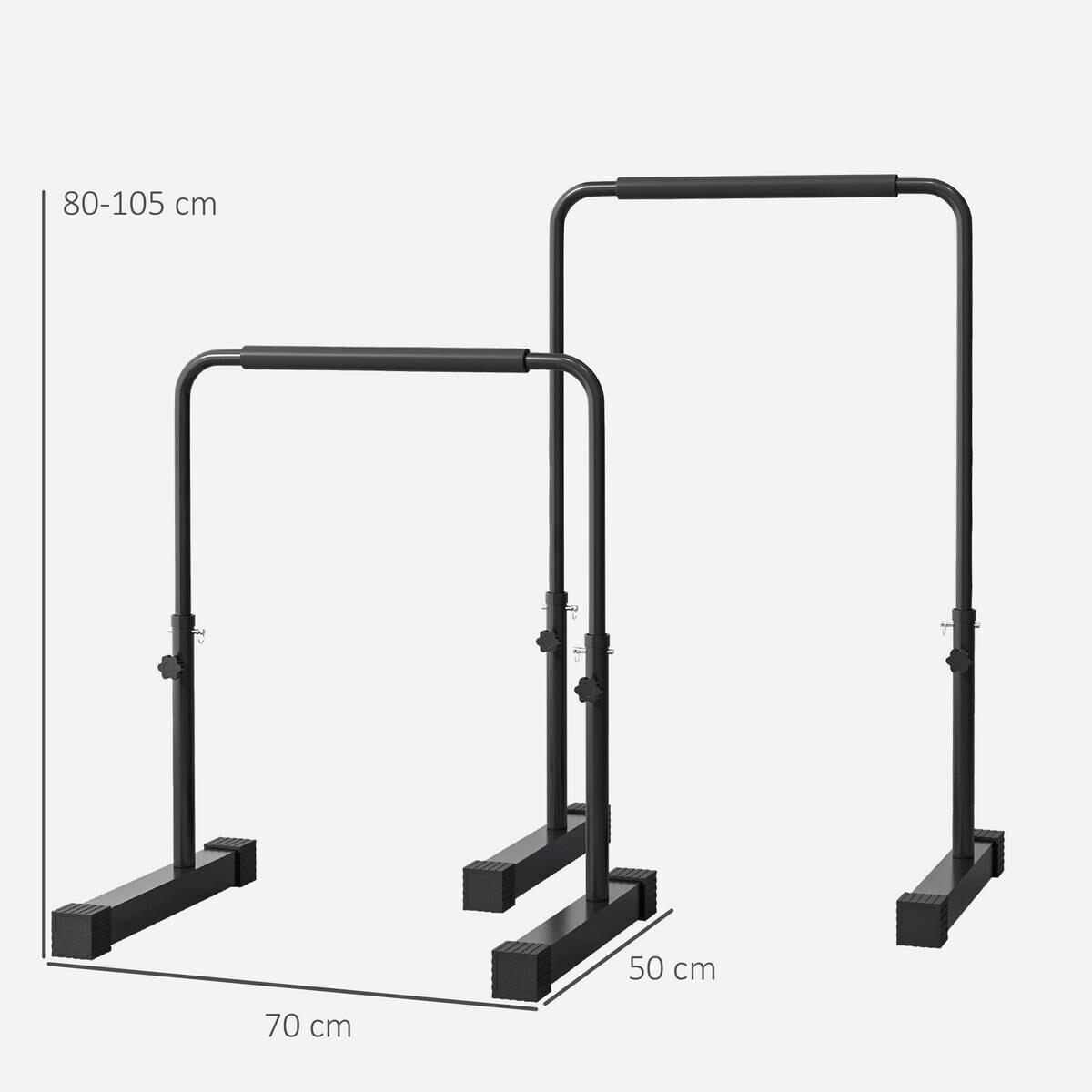 SPORTNOW Dip Station schwarz Stahl B/H/L: ca. 50x100x70 cm