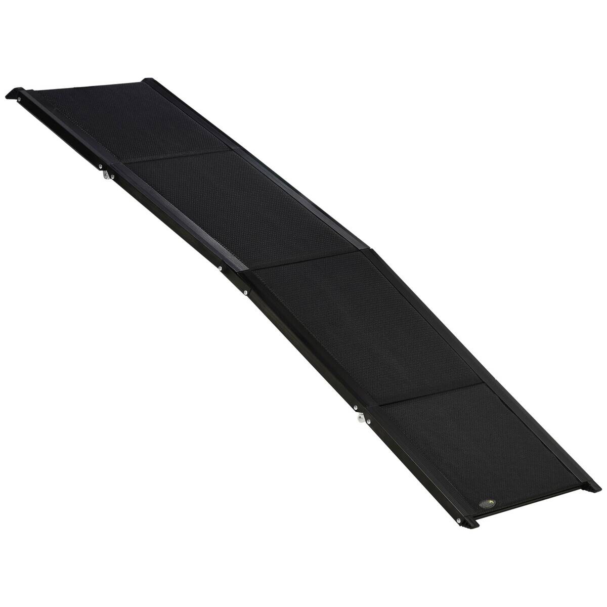 PawHut Klappbare Haustierrampe schwarz Aluminium B/H/L: ca. 43,5x158x2,5 cm