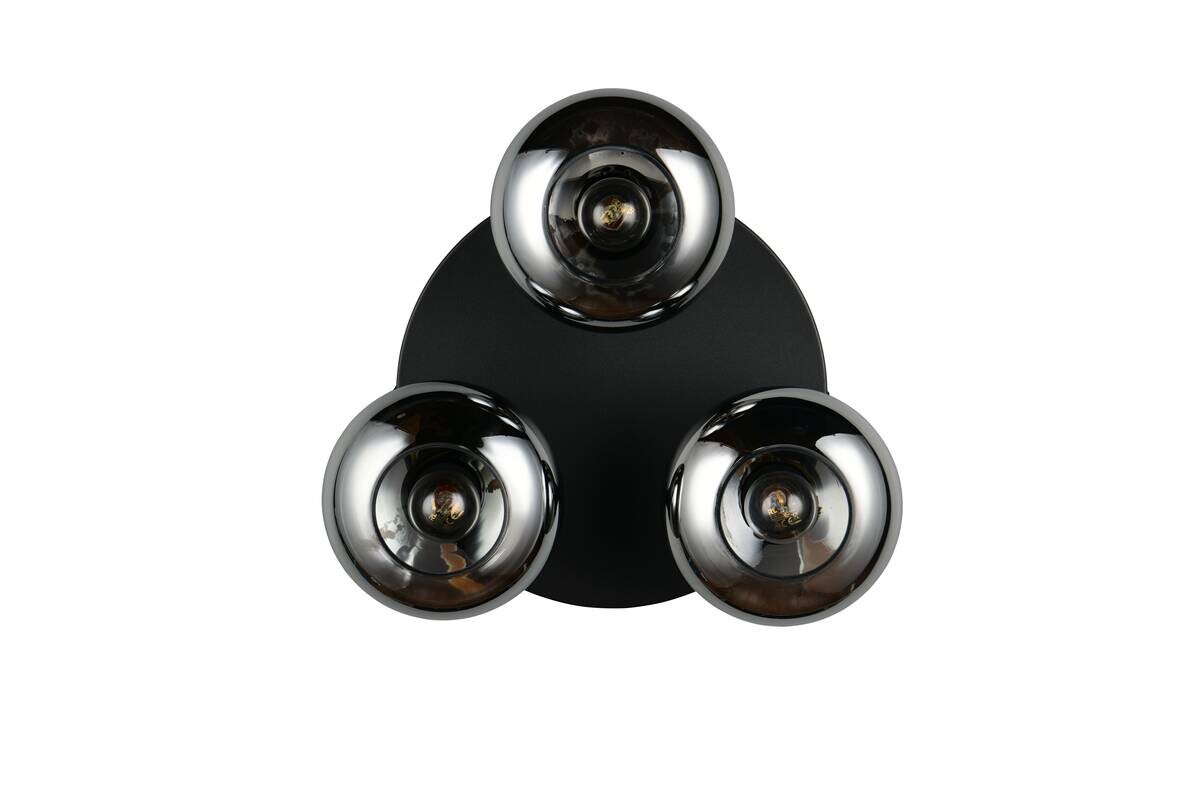 Reality Deckenleuchte Divina mattschwarz Rauch Metall D: ca. 39 cm null 3 Brennstellen