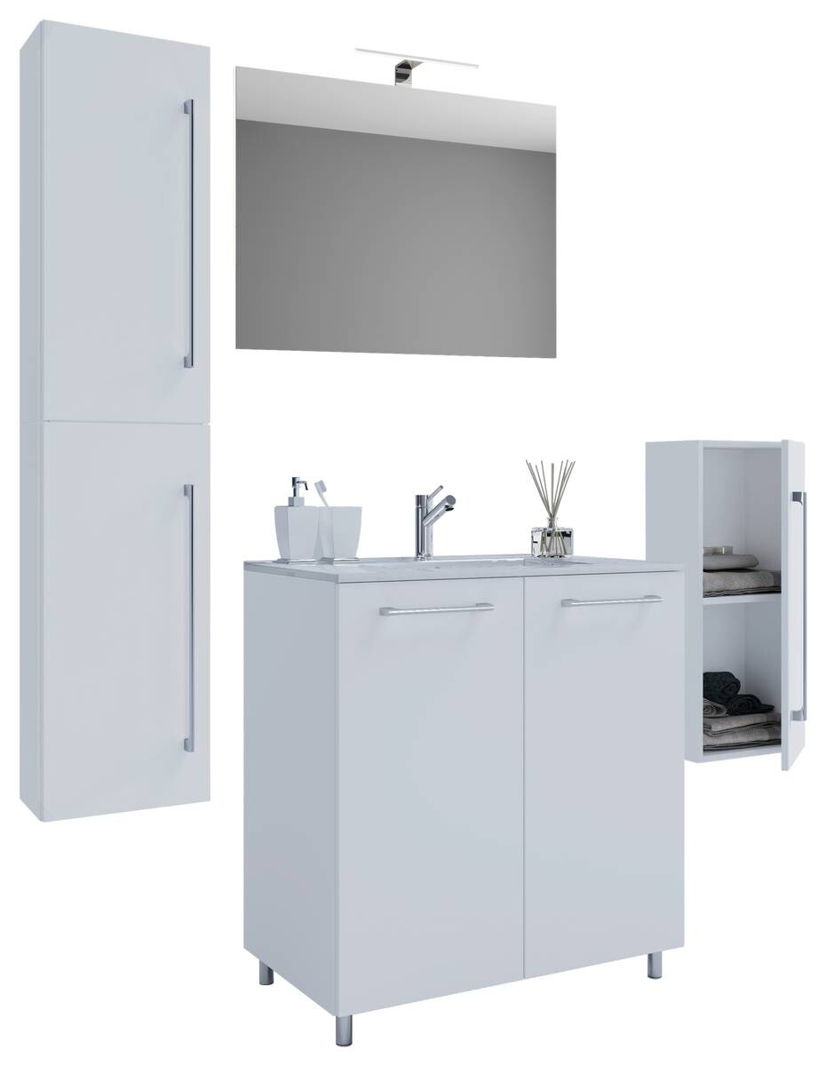 Waschplatz 5tlg-Gilos weiß B/H/T: ca. 60x86x46 cm