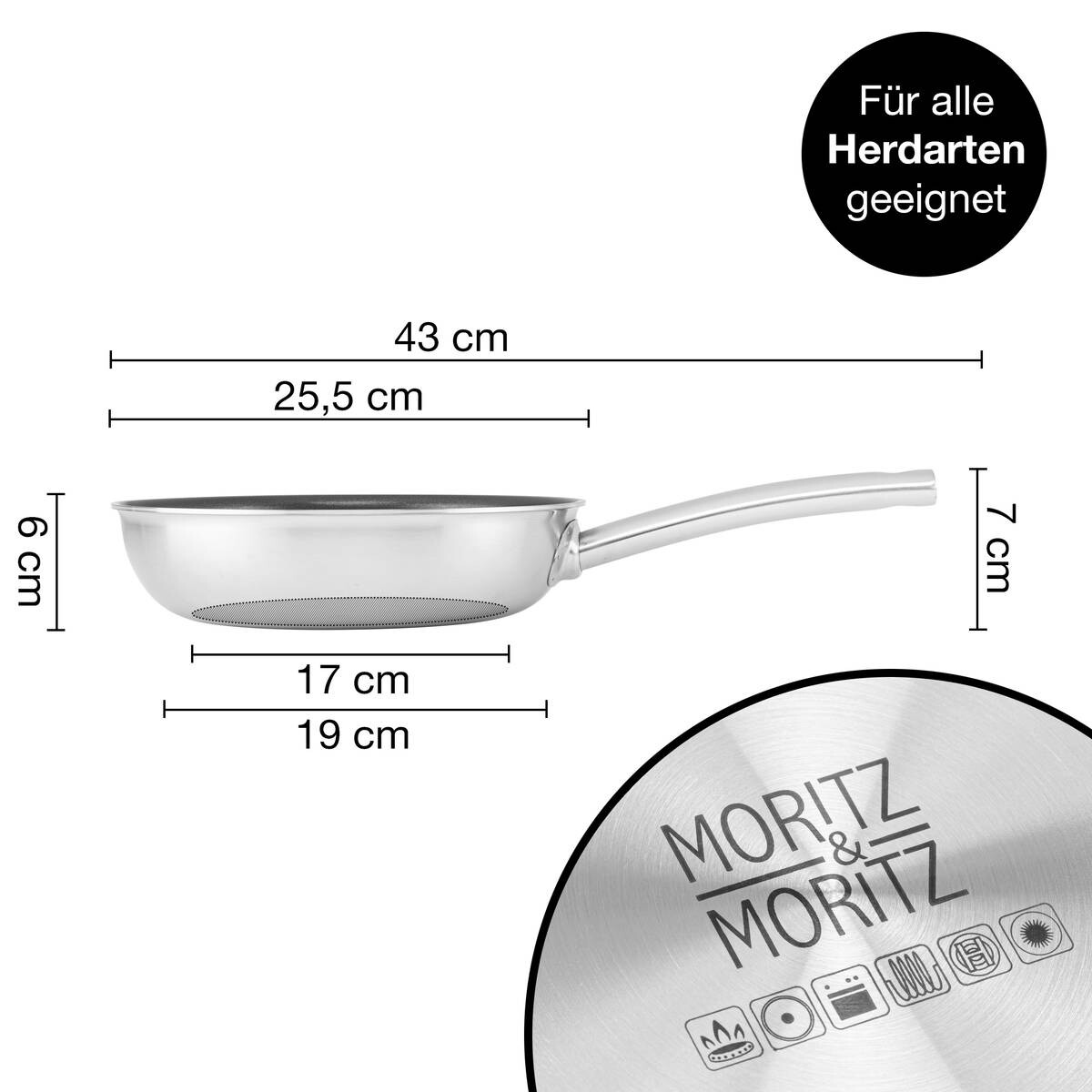Moritz & Moritz Pfanne silber Edelstahl