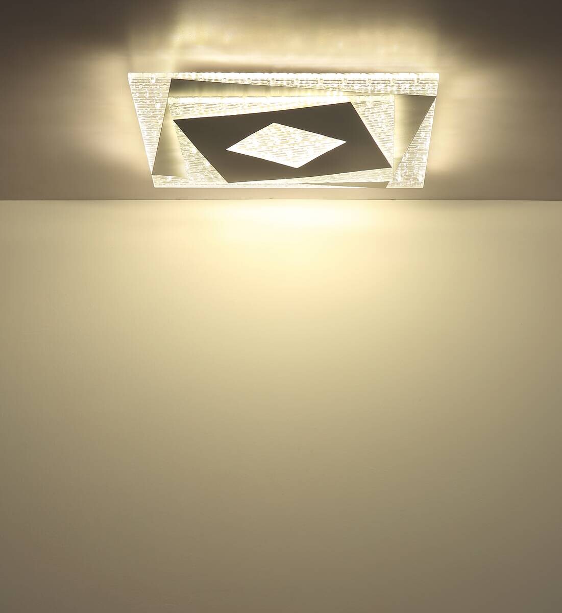 GLOBO LED-Deckenleuchte VELORA weiß Metall Acryl B/H/T: ca. 39x3,8x39 cm 1 Brennstellen