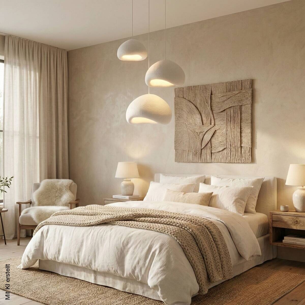 Opviq Pendelleuchte weiß B/H/T: ca. 82x116x82 cm E27 3 Brennstellen