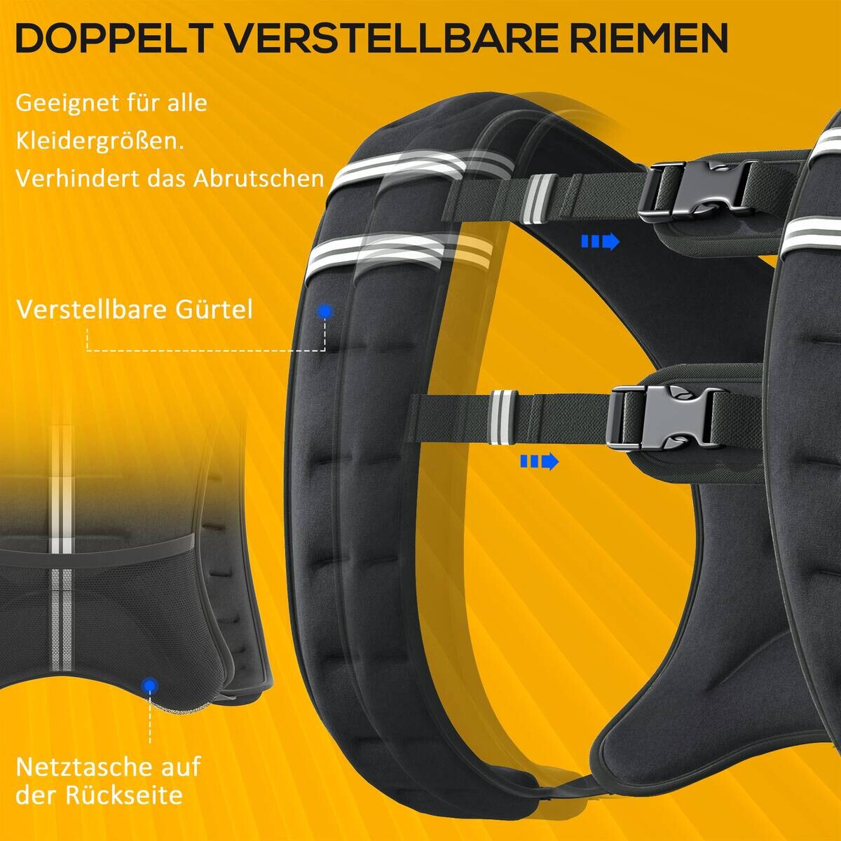 HOMCOM Fitness-Zubehör schwarz Polyester B/H/L: ca. 35x40x0,1 cm