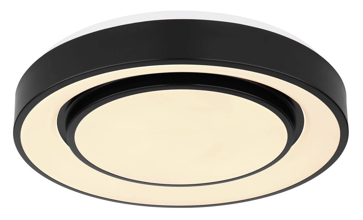 GLOBO Deckenleuchte Sully schwarz Opal Metall Kunststoff H/D: ca. 7,5x38 cm