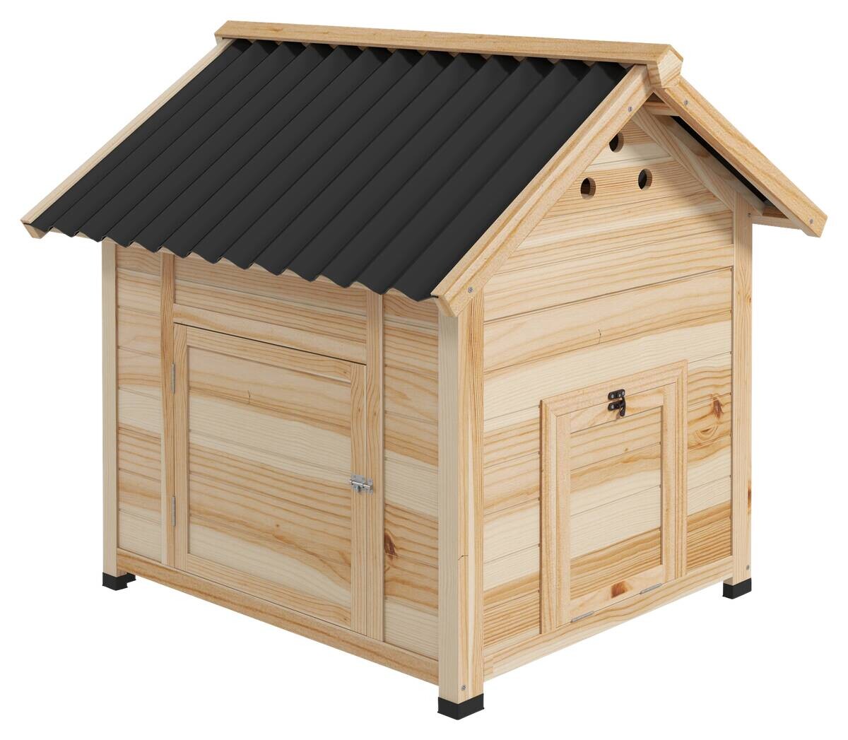 PawHut Tier-Zubehör natur Holz B/H/L: ca. 90x78x92 cm