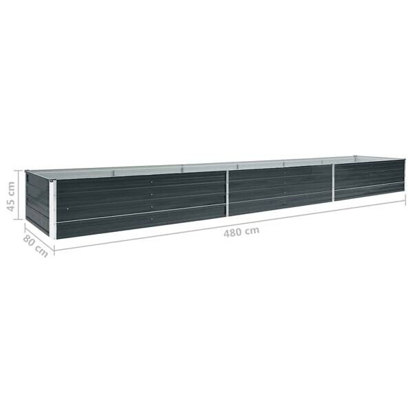Garten-Hochbeet anthrazit Stahl B/H/L: ca. 80x45x480 cm