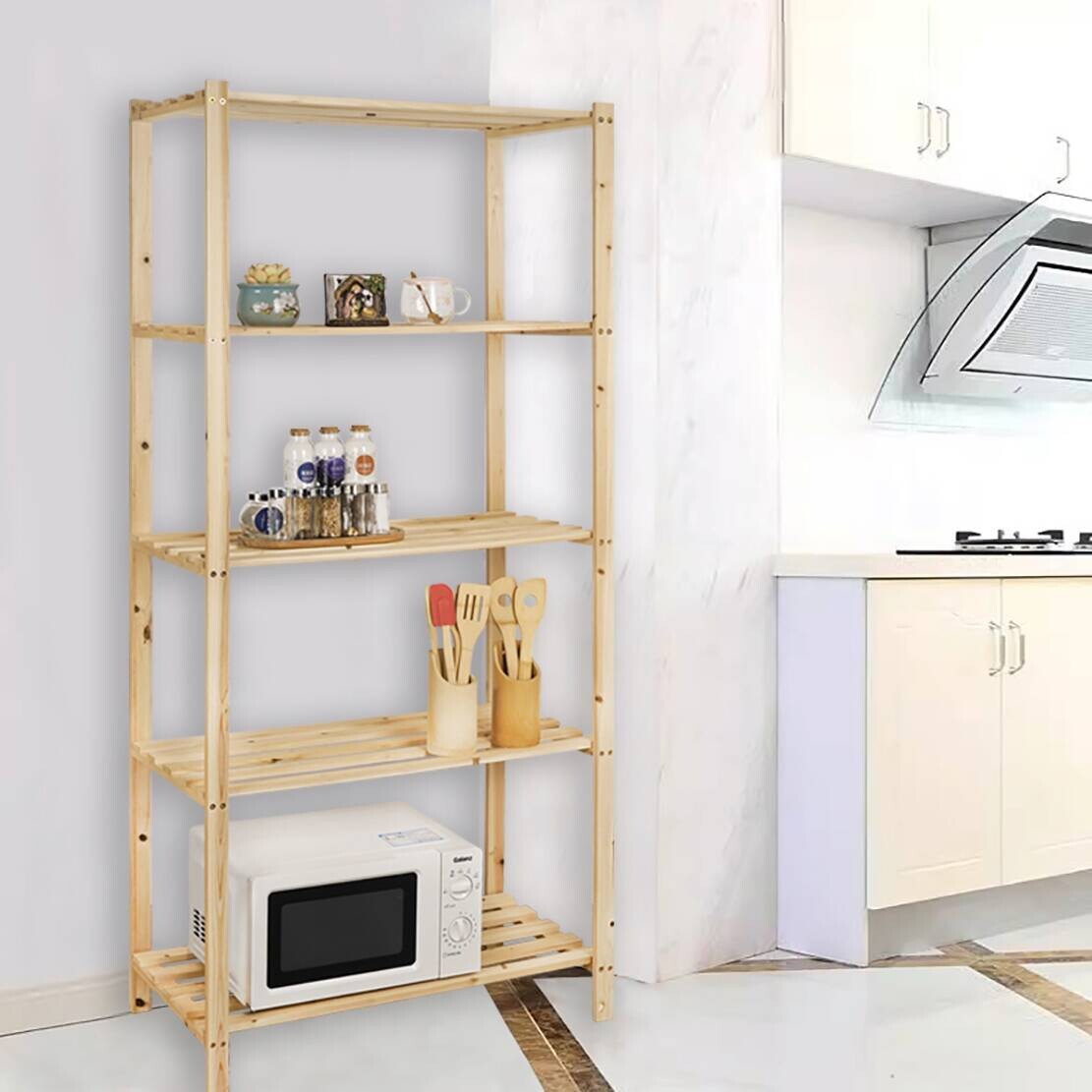 Holzregal natur B/H/L: ca. 40x170x75 cm