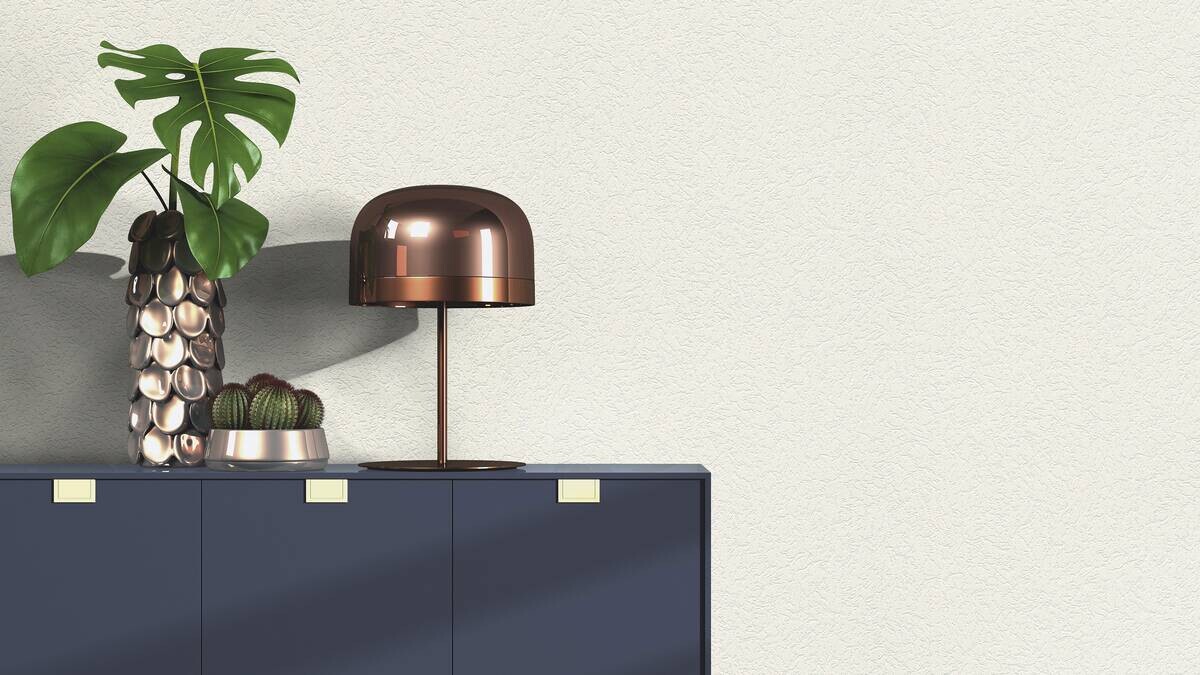 Vinyltapete Putzoptik weiß B/L: ca. 53x1005 cm