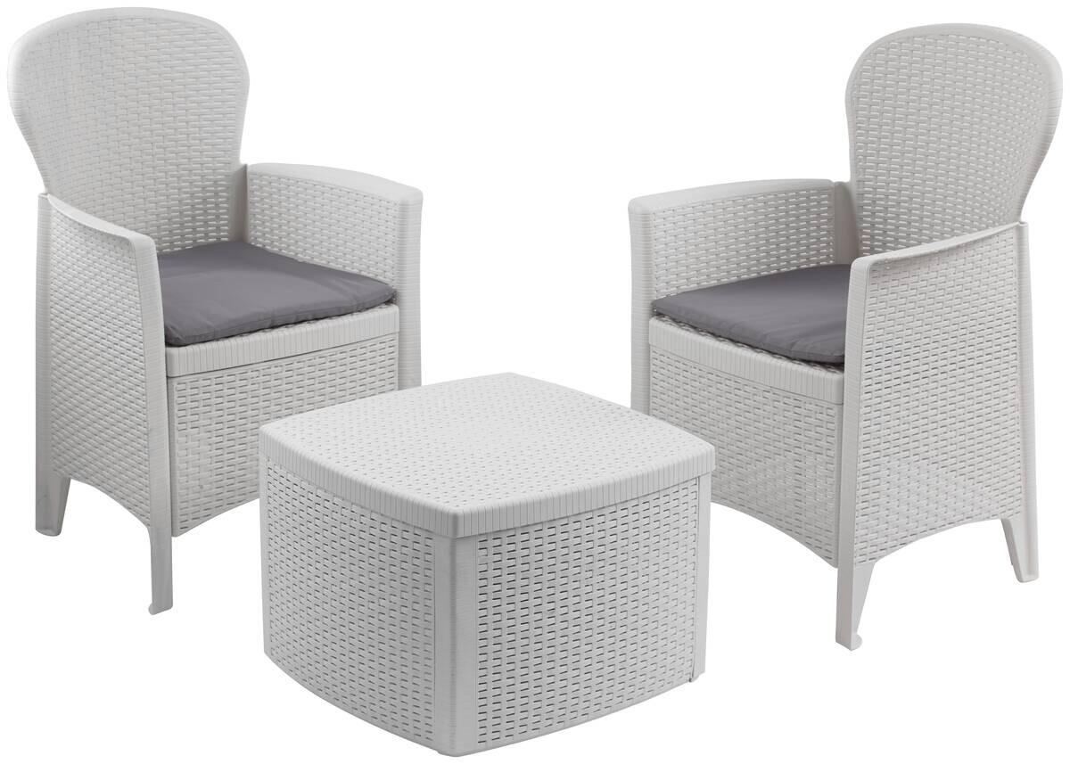 ProGarden Balkonset Three weiß Kunststoff