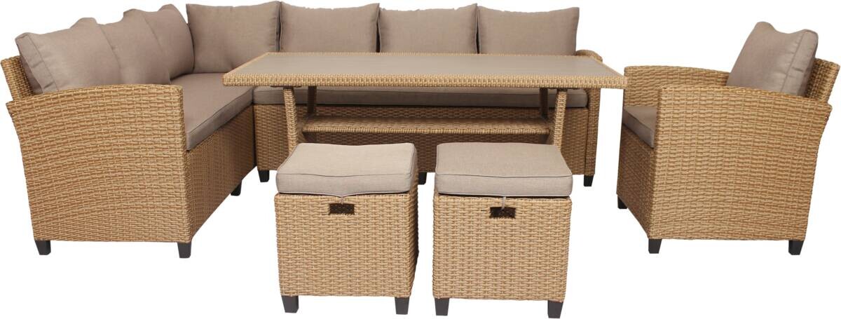 POCOline Gartensitzgruppe Porto natur Polyrattan
