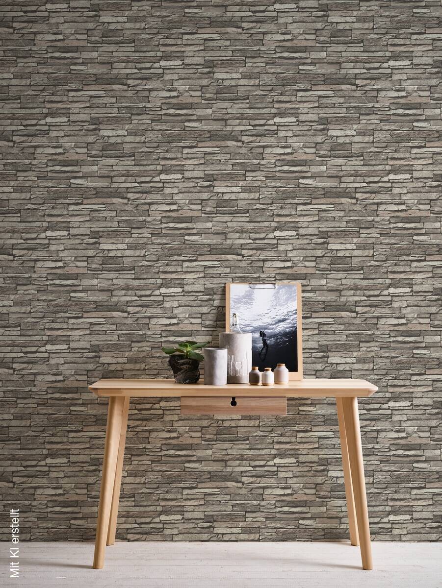A.S.Creation Vliestapete schwarz grau creme B/H/D: ca. 53x1005x9,3 cm