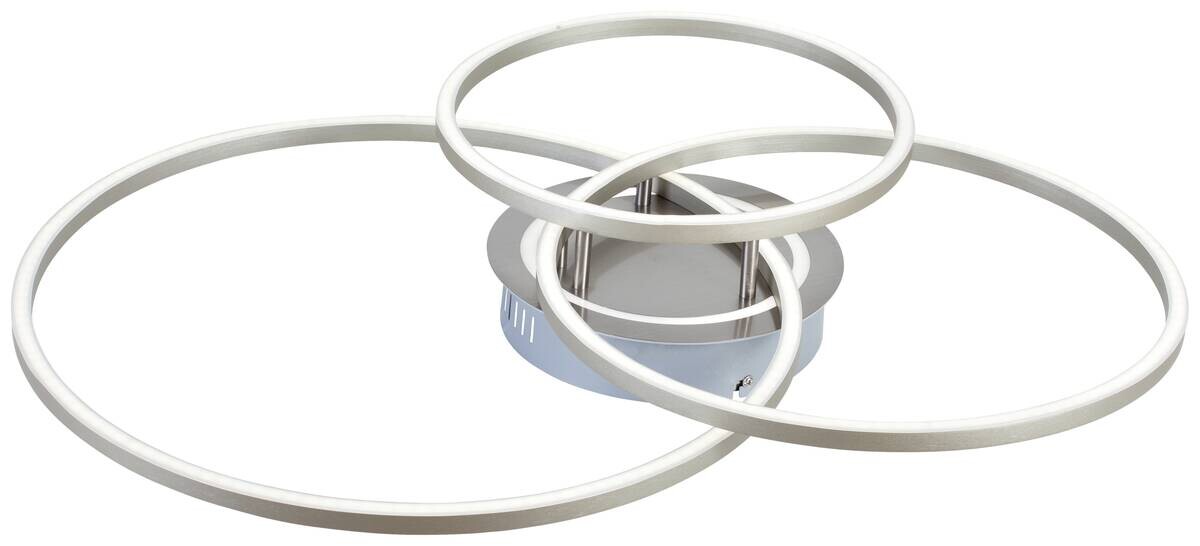 POCOline Smarte Deckenleuchte Thialda nickel matt Metall B/H/L: ca. 53x10x66 cm