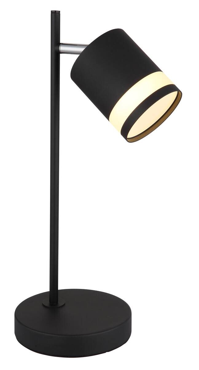 GLOBO Tischleuchte Opal schwarz Metall Kunststoff B/H/L: ca. 15x40x12,7 cm 1 Brennstellen