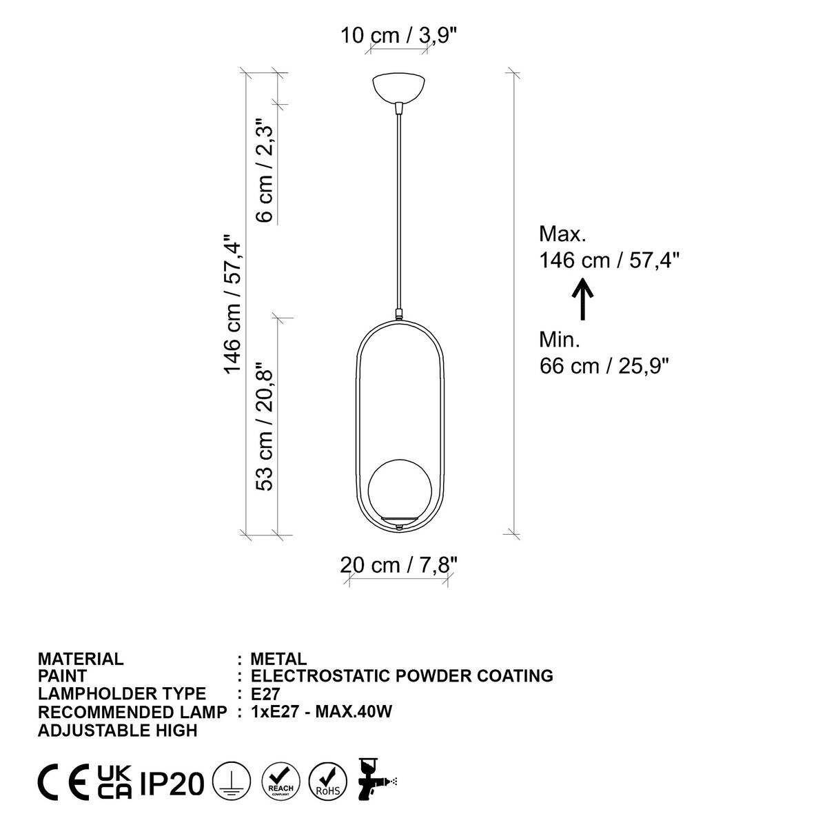 Opviq Pendelleuchte Mudon gold Glas B/H/T/L/D: ca. 15x146x15x15x15 cm E27 1 Brennstellen