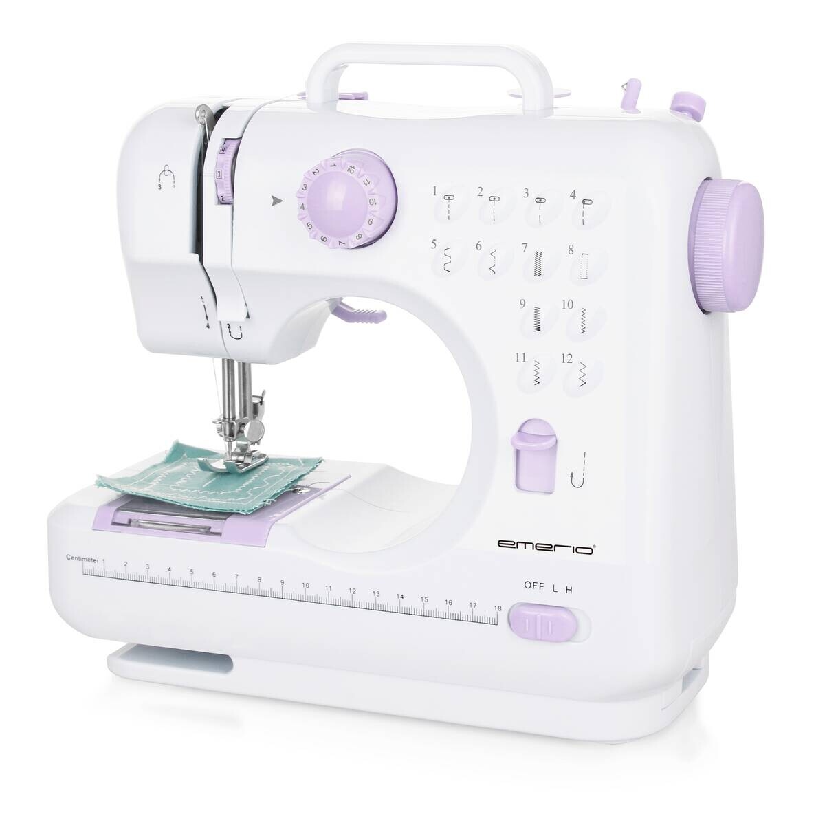 Emerio Nähmaschine SEW-121820 weiß lila Kunststoff B/H/T: ca. 27,5x26x12,1 cm ca. 7,2 W