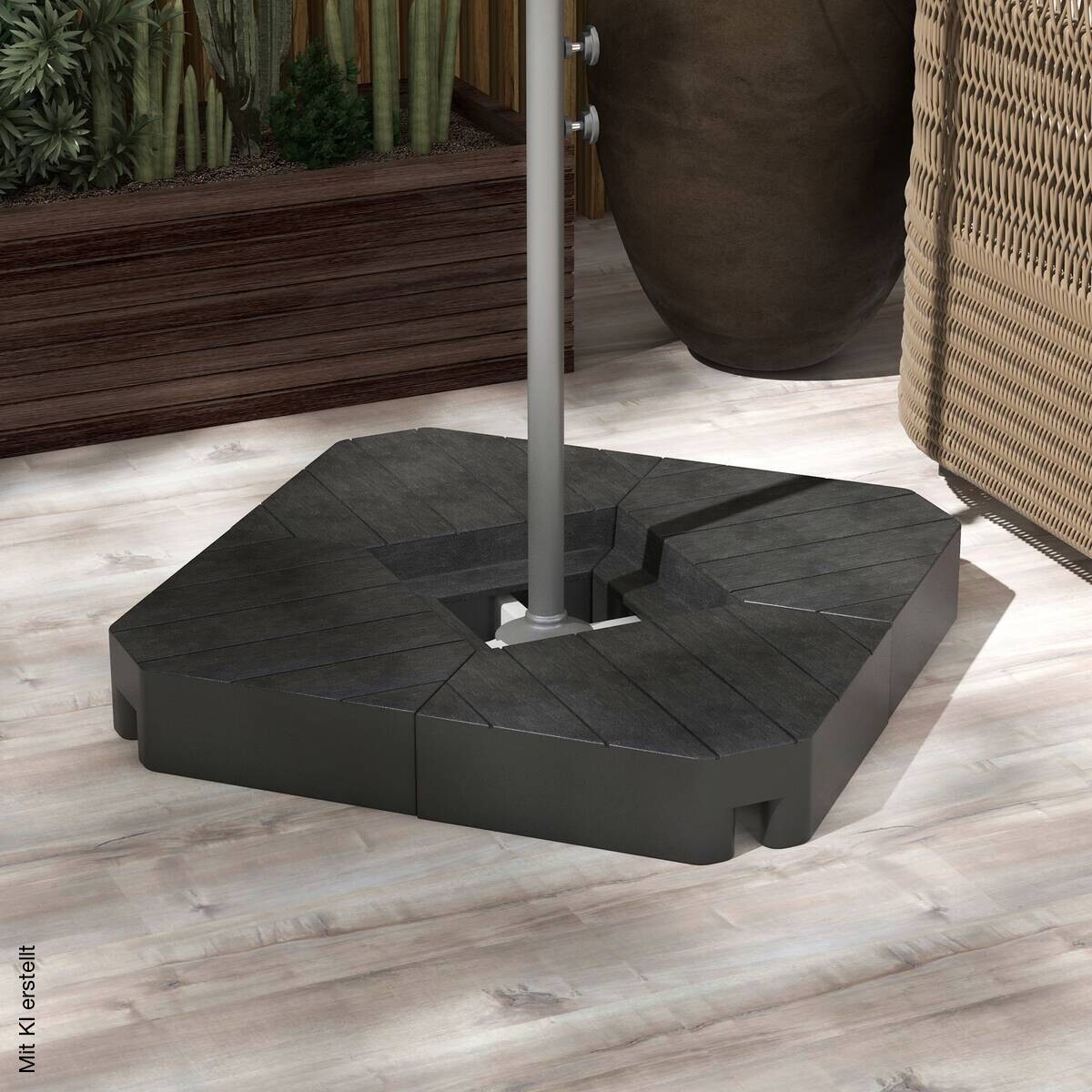Outsunny Schirmgewichte schwarz Kunststoff B/H/L: ca. 80x13x80 cm