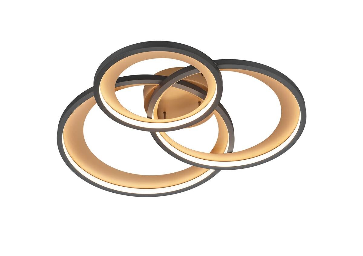 Reality LED-Deckenleuchte Granada schwarz gold Metall B/H/L: ca. 71,5x10,5x63,5 cm