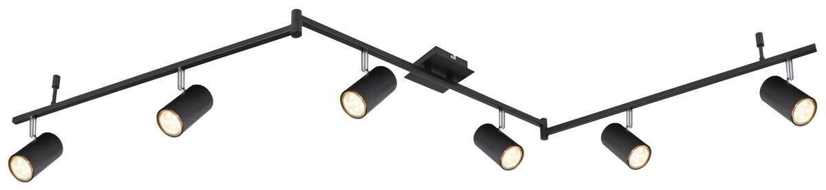 GLOBO Spot schwarz Metall B/H/T: ca. 10x18,5x180 cm GU10 6 Brennstellen