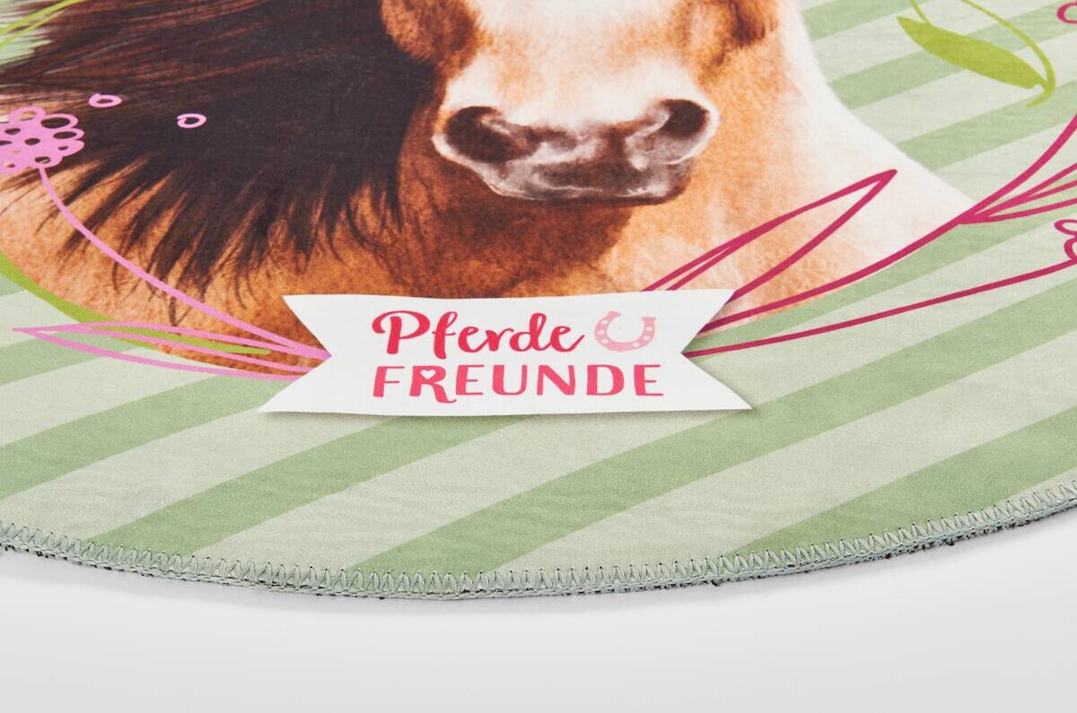 Pferde Freunde Kinderteppich grün D: ca. 100 cm