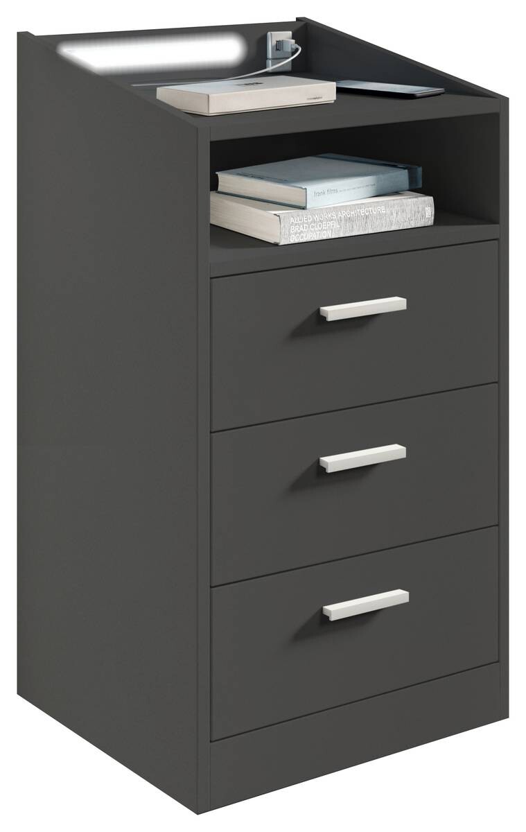 Nachtkonsole Lumo Graphit B/H/T: ca. 46x84x42 cm