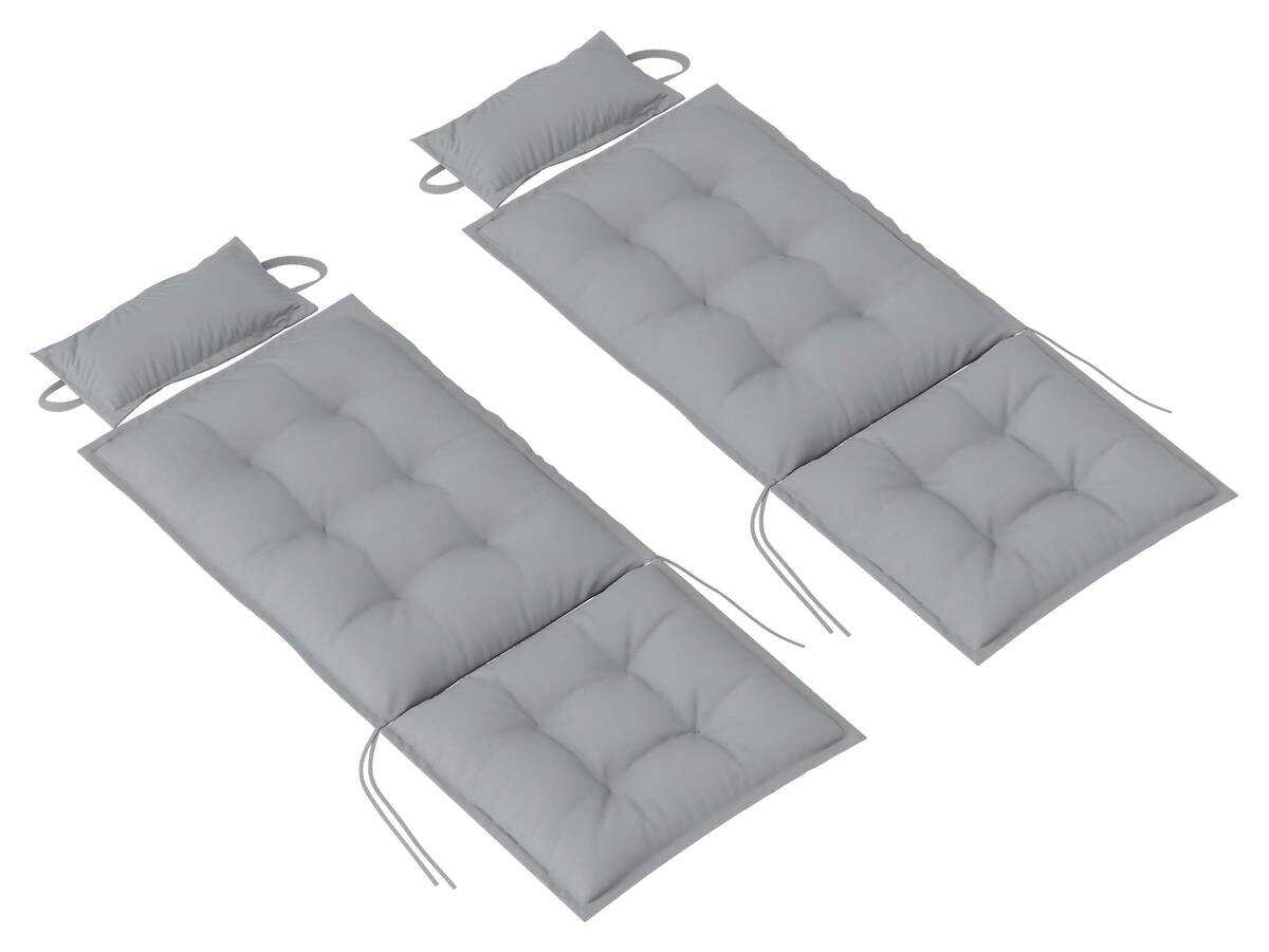 Outsunny Liegenauflage 2er Set hellgrau Polyester B/H/L: ca. 50x5x116 cm