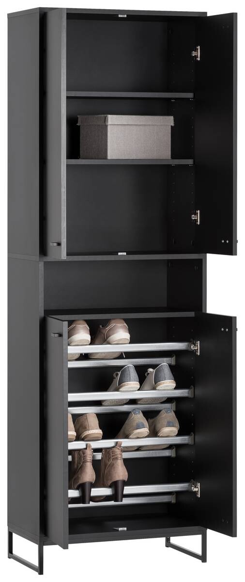 Schuhschrank Janne schwarz matt B/H/T: ca. 60,2x185,5x33 cm