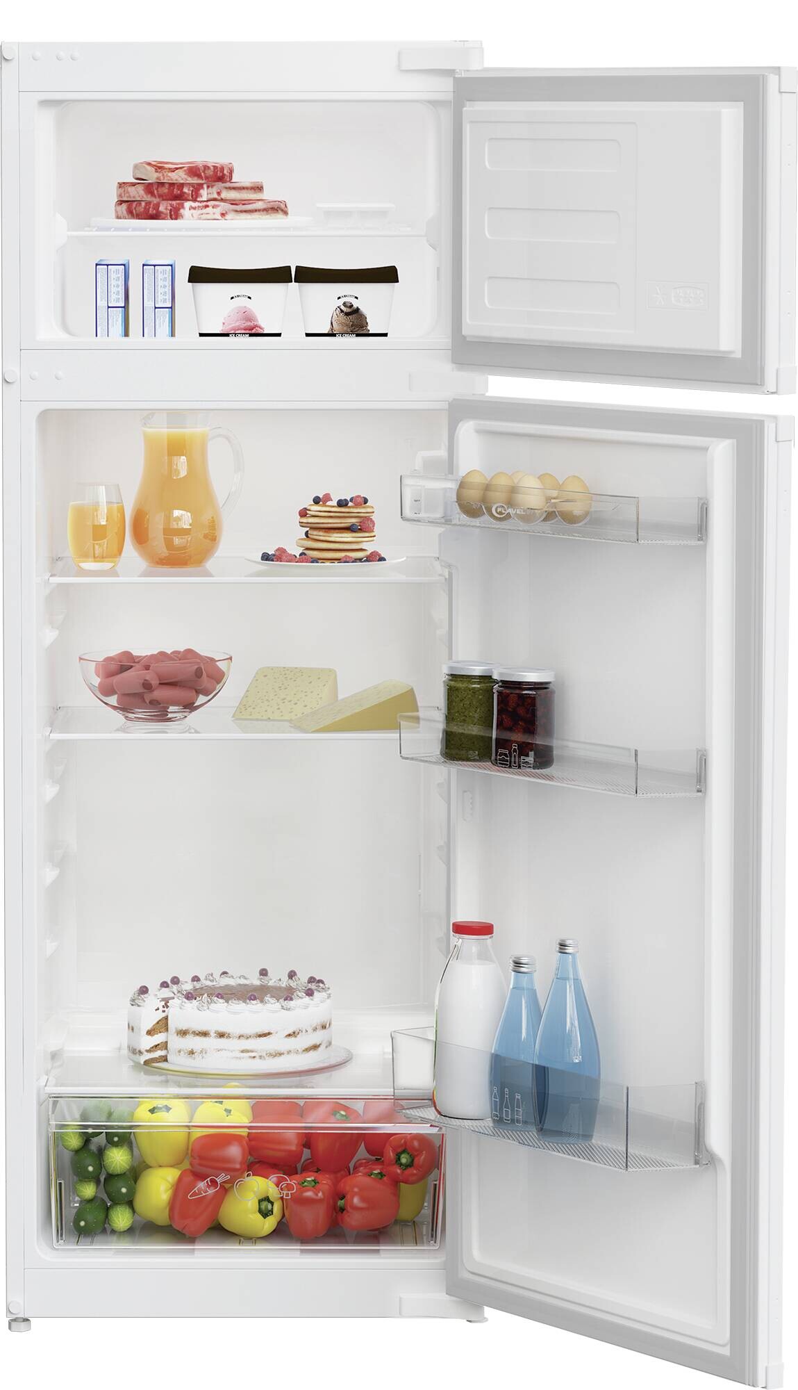 FLAVEL Einbaukühl-/Gefrierkombination FDSI1454SN weiß B/H/T: ca. 54x144,8x54,5 cm