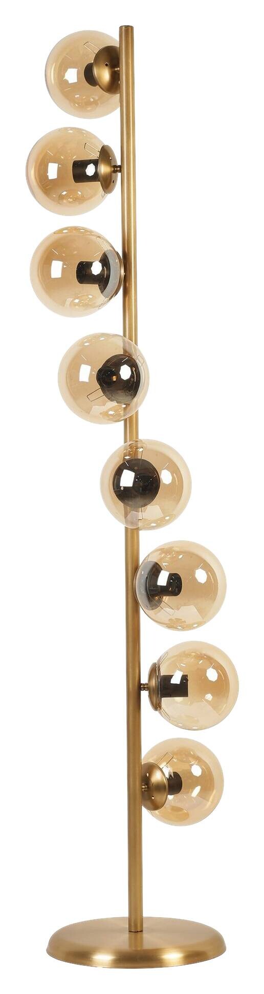 Opviq Stehleuchte gold Glas Metall B/H/L: ca. 30x155x30 cm E27 8 Brennstellen
